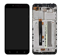 Дисплей (экран) для Asus ZenFone 3 Max 5.5 дюймов(ZC553KL)+ тачскрин черный Titanium Gray, с передней панелью