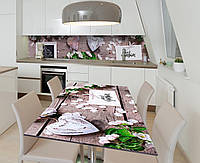 Наклейка 3Д виниловая на стол Zatarga «Утро с любимой» 650х1200 мм для домов, квартир, столов, кофейн, кафе