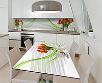 Наклейка 3Д виниловая на стол Zatarga «Страсть и расставание» 600х1200 мм для домов, квартир, столов, кофейн,