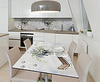 Наклейка 3Д виниловая на стол Zatarga «Ажурные вазоны» 600х1200 мм для домов, квартир, столов, кофейн, кафе