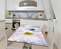 Наклейка 3Д виниловая на стол Zatarga «Изумление хризантемы» 600х1200 мм для домов, квартир, столов, кофейн,