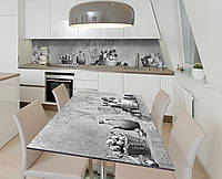 Наклейка 3Д виниловая на стол Zatarga «Старинные открытки» 600х1200 мм для домов, квартир, столов, кофейн,
