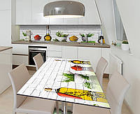 Наклейка 3Д виниловая на стол Zatarga «Олива со специями» 600х1200 мм для домов, квартир, столов, кофейн, кафе