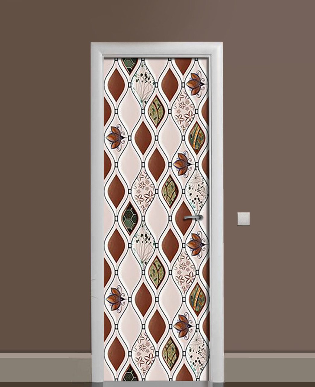 Наліпка на дверь Zatarga «Плавные ромбы» 650х2000 мм виниловая 3Д Наліпка декор самоклеящаяся