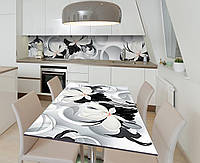 Наклейка 3Д виниловая на стол Zatarga «Белая скромность» 600х1200 мм для домов, квартир, столов, кофейн, кафе