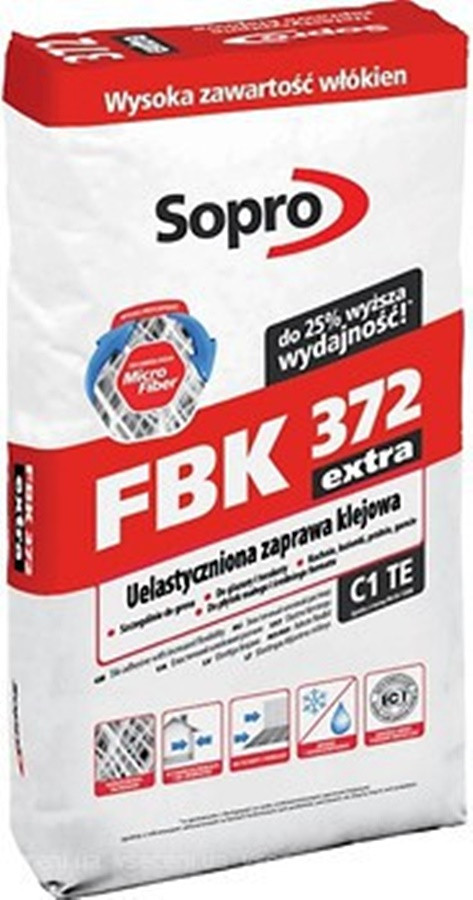 Клей для керамічної плитки Sopro FBK 372 GR 22.5 кг (підходить для теплих підлог)