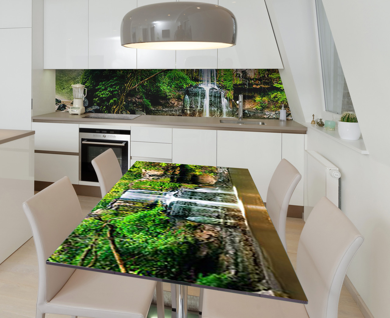 Наліпка 3Д виниловая на стол Zatarga «Песня воды» 600х1200 мм для домов, квартир, столов, кофейн, кафе
