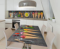 Наклейка 3Д виниловая на стол Zatarga «Счастье лакомки» 600х1200 мм для домов, квартир, столов, кофейн, кафе