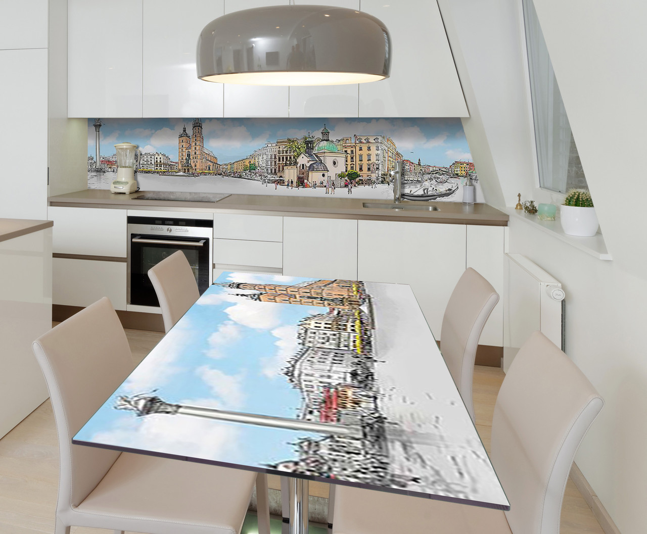 Наліпка 3Д виниловая на стол Zatarga «Венеция в альбоме» 600х1200 мм для домов, квартир, столов, кофейн, кафе