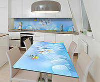 Наклейка 3Д виниловая на стол Zatarga «Голубая мечта» 650х1200 мм для домов, квартир, столов, кофейн, кафе