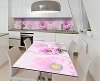 Наклейка 3Д виниловая на стол Zatarga «Цветы под водой» 600х1200 мм для домов, квартир, столов, кофейн, кафе