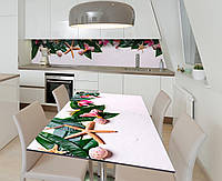 Наклейка 3Д виниловая на стол Zatarga «Тропические радости» 600х1200 мм для домов, квартир, столов, кофейн,