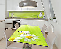 Наклейка 3Д виниловая на стол Zatarga «Молодая зелень» 600х1200 мм для домов, квартир, столов, кофейн, кафе