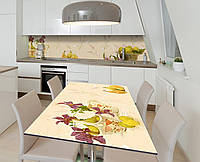 Наклейка 3Д виниловая на стол Zatarga «Грушевый натюрморт» 600х1200 мм для домов, квартир, столов, кофейн,
