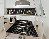 Наклейка 3Д виниловая на стол Zatarga «Коллекция ламп» 600х1200 мм для домов, квартир, столов, кофейн, кафе