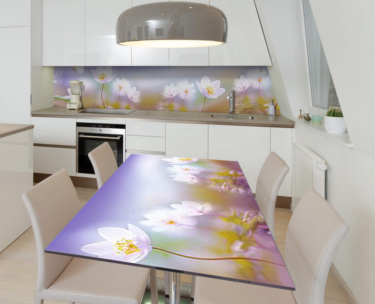 Наліпка 3Д виниловая на стол Zatarga «Нежность у пруда» 600х1200 мм для домов, квартир, столов, кофейн, кафе