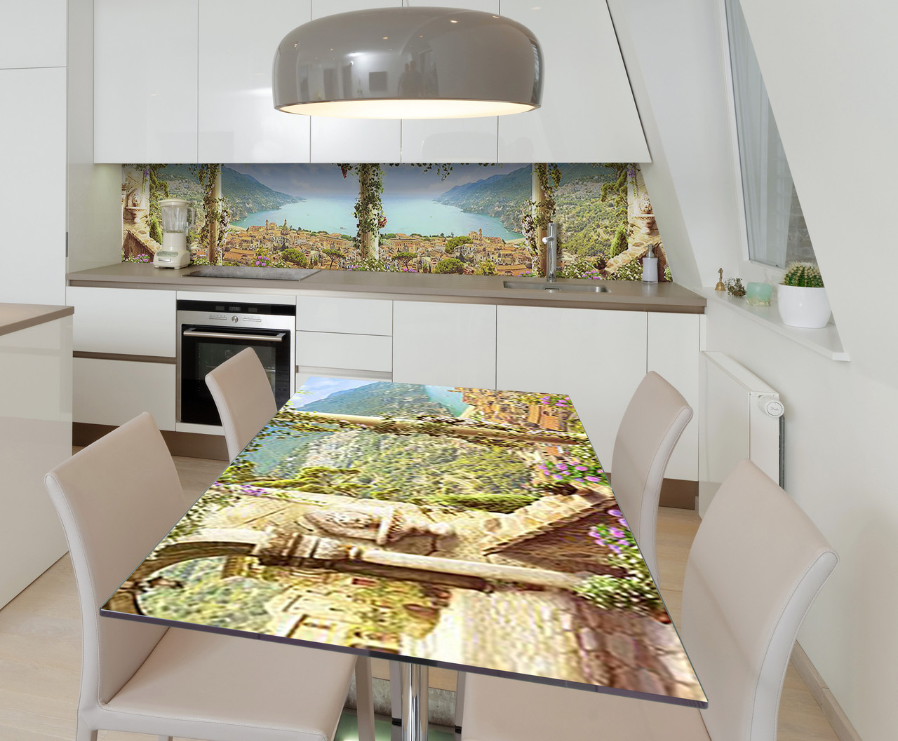 Наліпка 3Д вінілова на стіл Zatarga «Долина щастя» 600х1200 мм для будинків, квартир, столів, кофеєнь, кафе, фото 1