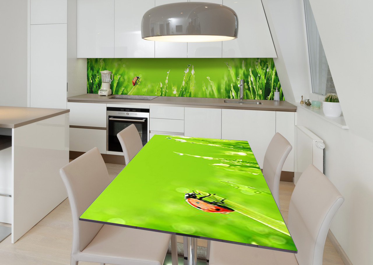 Наліпка 3Д виниловая на стол Zatarga «Купание в росе» 600х1200 мм для домов, квартир, столов, кофейн, кафе