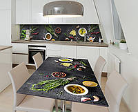 Наклейка 3Д виниловая на стол Zatarga «Пряности и травы» 650х1200 мм для домов, квартир, столов, кофейн, кафе