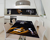 Наклейка 3Д виниловая на стол Zatarga «Дегустация вслепую» 650х1200 мм для домов, квартир, столов, кофейн,