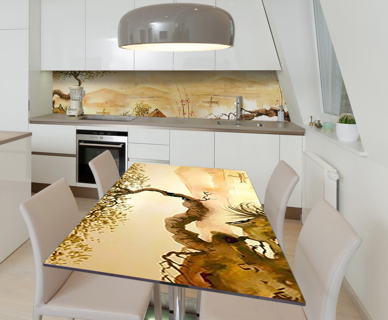 Наліпка 3Д виниловая на стол Zatarga «Зыбучие пески» 600х1200 мм для домов, квартир, столов, кофейн, кафе