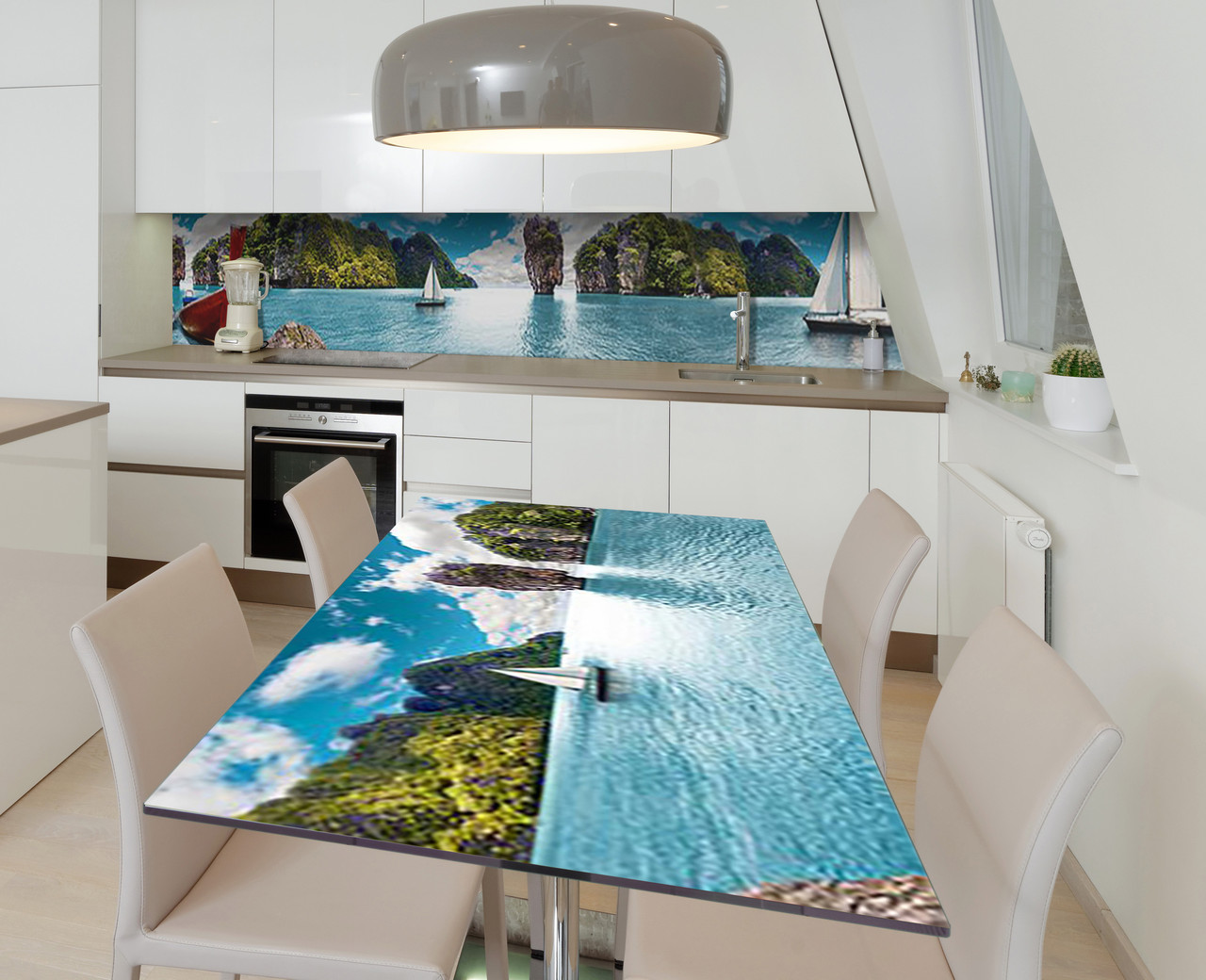 Наліпка 3Д виниловая на стол Zatarga «Загадочный Пхипхи» 600х1200 мм для домов, квартир, столов, кофейн, кафе, фото 1