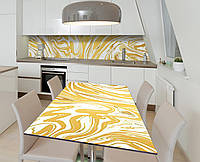 Наклейка 3Д виниловая на стол Zatarga «Латте на столе» 600х1200 мм для домов, квартир, столов, кофейн, кафе