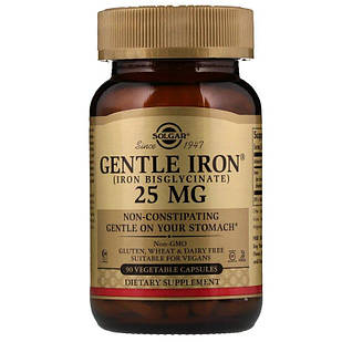 Согар залізо Solgar Gentle Iron 25 mg 90 капсул