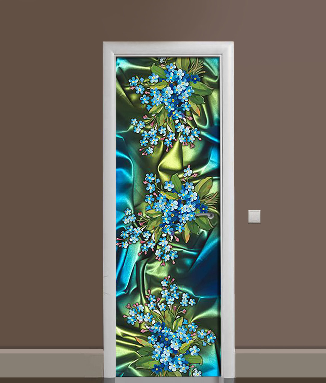 Наліпка на дверь Zatarga «Атласные букеты» 650х2000 мм виниловая 3Д Наліпка декор самоклеящаяся