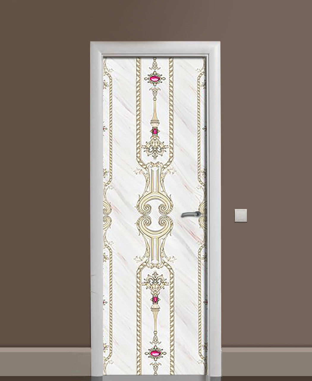 Наліпка на дверь Zatarga «Узоры старой Англии» 650х2000 мм виниловая 3Д Наліпка декор самоклеящаяся