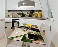 Наклейка 3Д виниловая на стол Zatarga «Испанские оливы» 600х1200 мм для домов, квартир, столов, кофейн, кафе