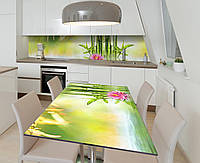 Наклейка 3Д виниловая на стол Zatarga «Бамбуковые стержни» 600х1200 мм для домов, квартир, столов, кофейн,