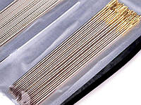 Голка для вишивання та нанизування мікро бісеру, №12, з золотим вушком, Індія Ціна за одну голку!