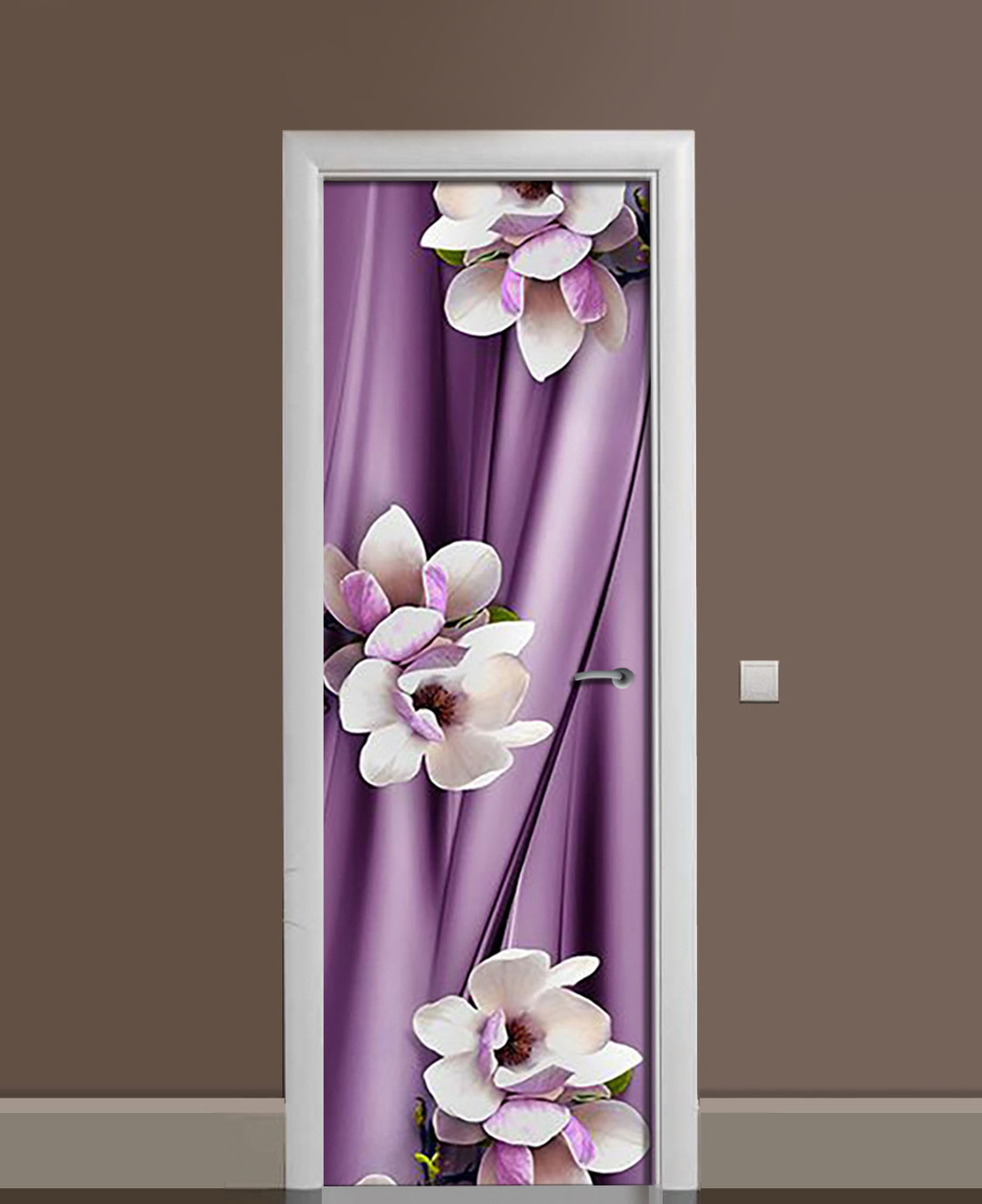 Наліпка на двері Zatarga «Фіолетова посмішка» 650х2000 мм вінілова 3Д Наліпка декор самоклеюча