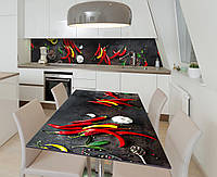 Наклейка 3Д виниловая на стол Zatarga «Жгучие пряности» 600х1200 мм для домов, квартир, столов, кофейн, кафе