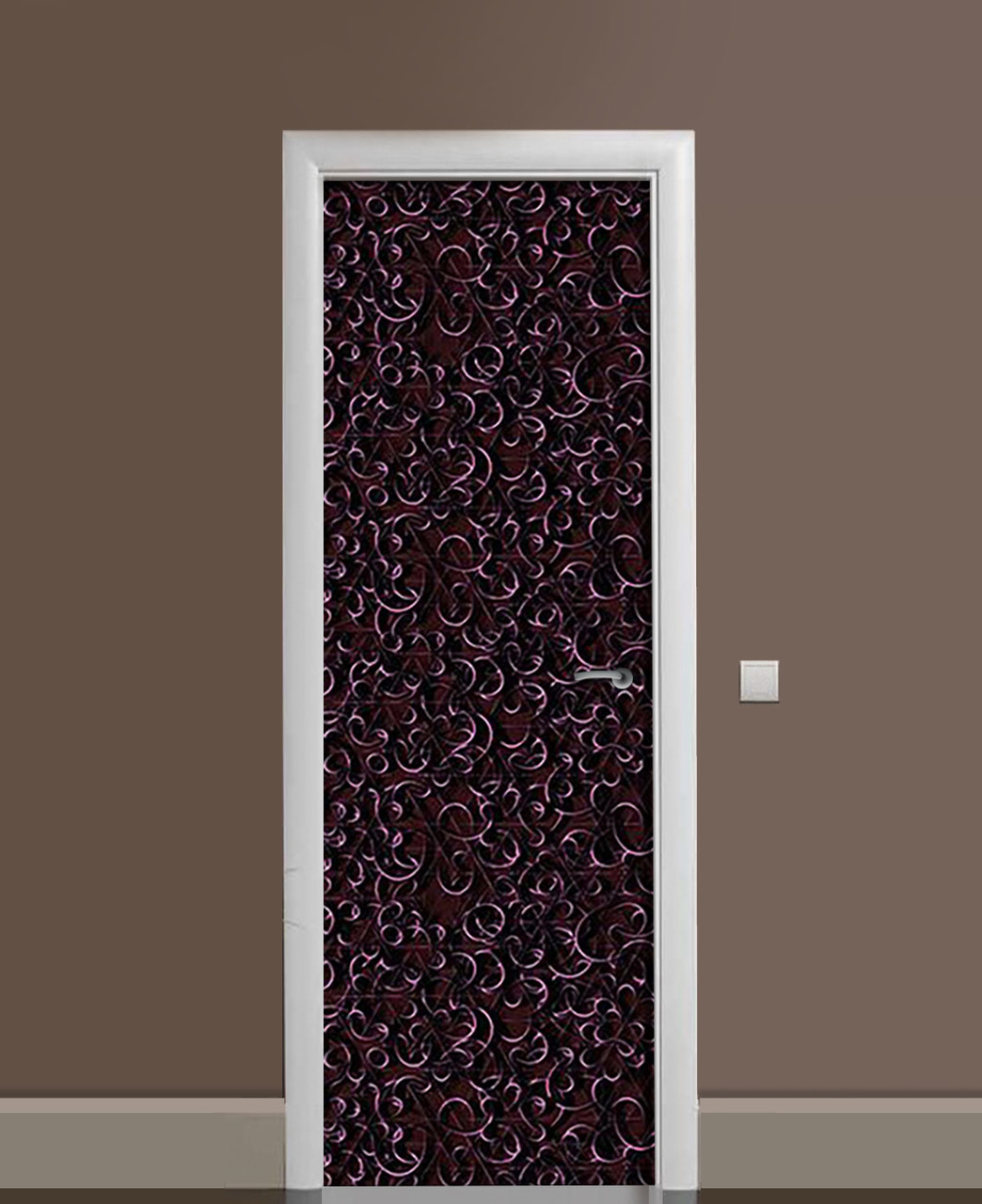 Наліпка на двері Zatarga «Ковані двері» 650х2000 мм вінілова 3Д Наліпка декор самоклеюча