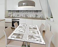 Наклейка 3Д вінілова на стіл Zatarga «Срібні візерунки» 600х1200 мм для будинків, квартир, столів, кофеєнь, кафе