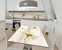Наклейка 3Д виниловая на стол Zatarga «Нежные бабочки» 600х1200 мм для домов, квартир, столов, кофейн, кафе