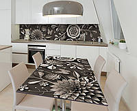 Наклейка 3Д виниловая на стол Zatarga «Оригами в серебре» 600х1200 мм для домов, квартир, столов, кофейн, кафе