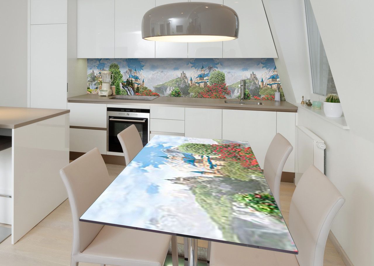 Наліпка 3Д виниловая на стол Zatarga «Замок спящей красавицы» 600х1200 мм для домов, квартир, столов, кофейн,