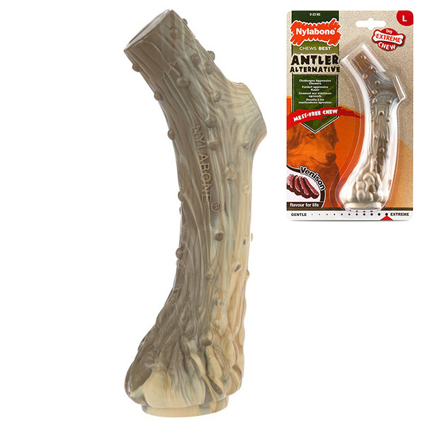 Nylabone Extreme Chew Antler НИЛАБОН ОЛЕНЯЧИЙ РІГ жувальна іграшка для собак, смак оленини L