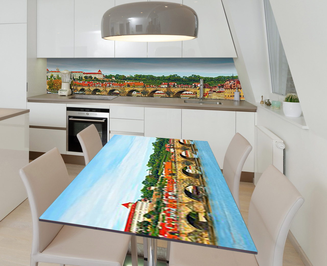 Наліпка 3Д виниловая на стол Zatarga «Арочный мост» 600х1200 мм для домов, квартир, столов, кофейн, кафе