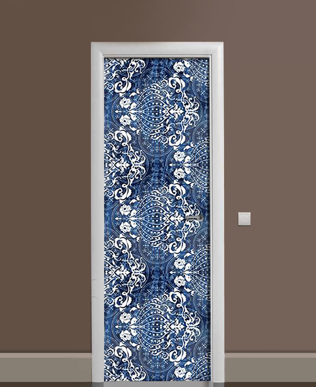 Наліпка на двері Zatarga «Імператорський індиго» 650х2000 мм вінілова 3Д Наліпка декор самоклеюча
