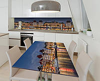 Наклейка 3Д виниловая на стол Zatarga «Пристань Амстердама» 600х1200 мм для домов, квартир, столов, кофейн,