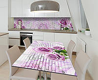 Наклейка 3Д виниловая на стол Zatarga «Пурпурный блеск» 650х1200 мм для домов, квартир, столов, кофейн, кафе