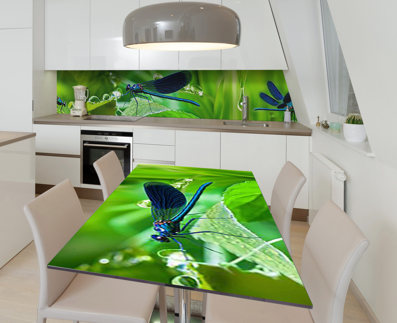 Наліпка 3Д виниловая на стол Zatarga «Пьющие росу» 600х1200 мм для домов, квартир, столов, кофейн, кафе