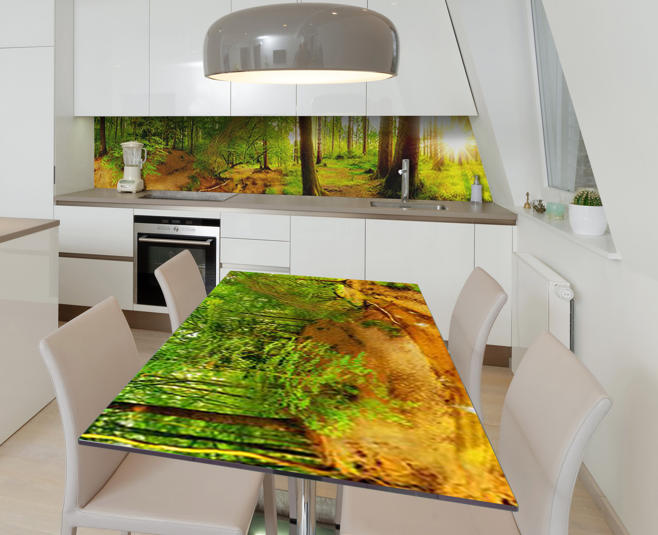 Наліпка 3Д виниловая на стол Zatarga «Секретные тропы» 600х1200 мм для домов, квартир, столов, кофейн, кафе