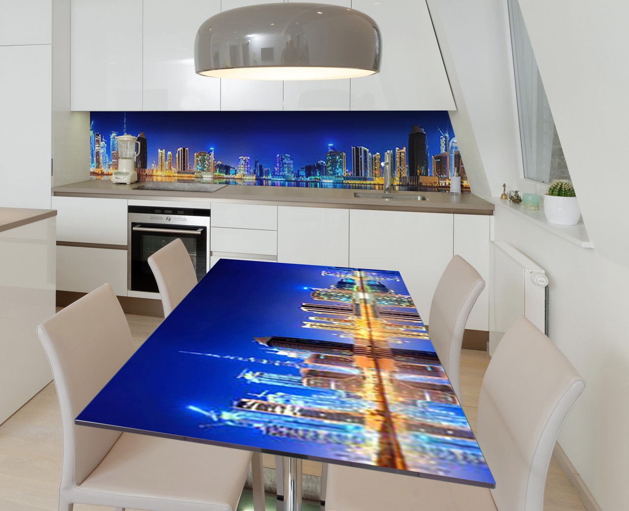 Наліпка 3Д виниловая на стол Zatarga «Величество Дубаи» 600х1200 мм для домов, квартир, столов, кофейн, кафе, фото 1