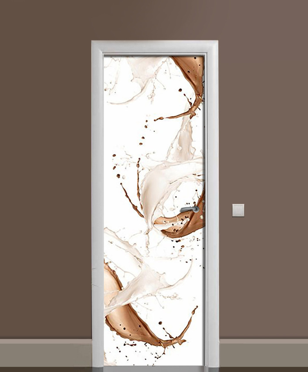 Наліпка на двері Zatarga «Молоко і какао» 650х2000 мм вінілова 3Д Наліпка декор самоклеюча