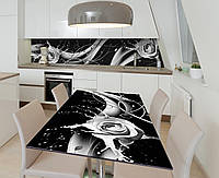 Наклейка 3Д виниловая на стол Zatarga «Цветочное молоко» 600х1200 мм для домов, квартир, столов, кофейн, кафе